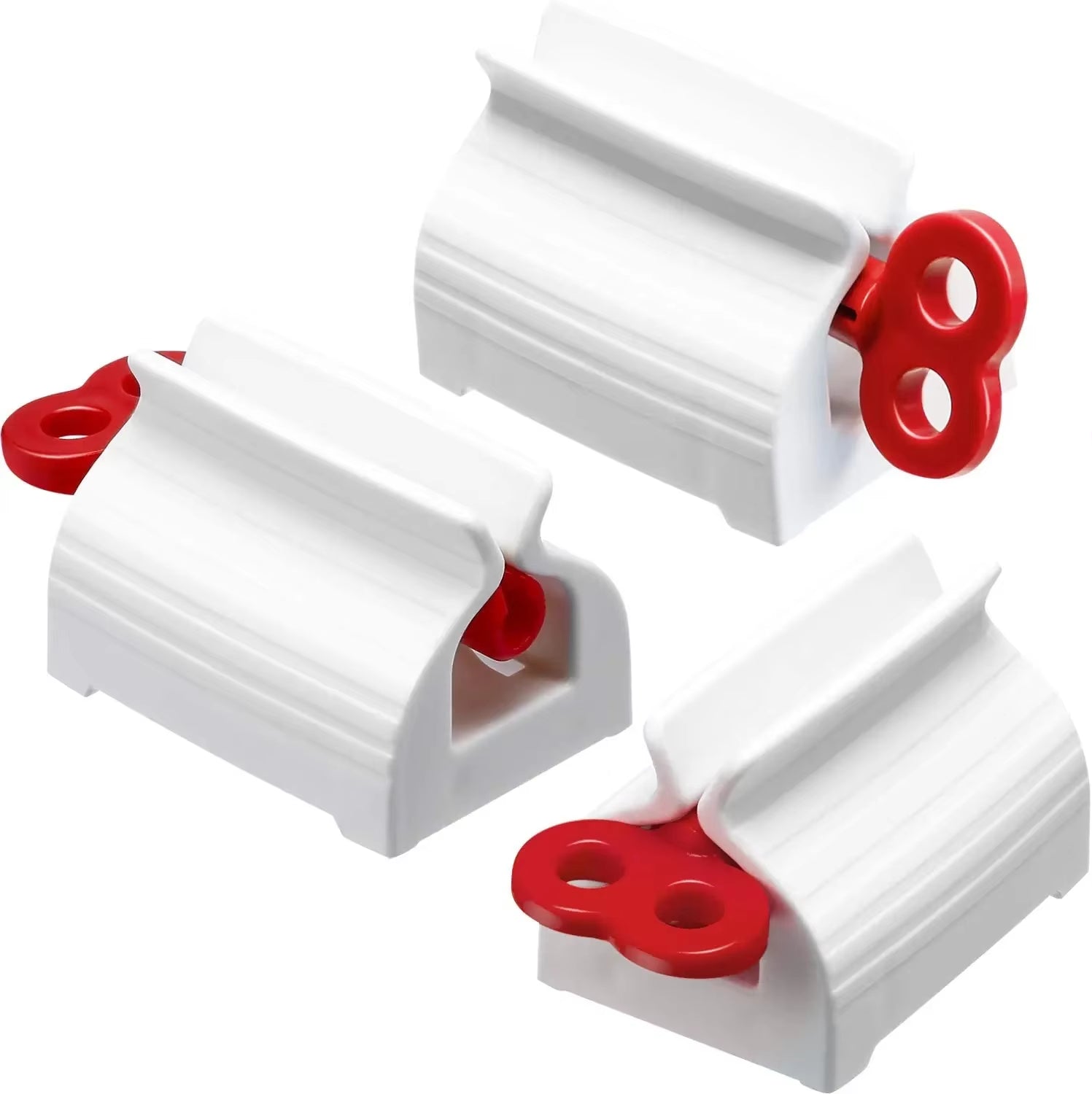 3-Piece Rolling Tube Toothpaste Squeezer Set - Effortless Toothpaste Dispensing with Holder Stand in Mixed Colors
