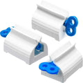 3-Piece Rolling Tube Toothpaste Squeezer Set - Effortless Toothpaste Dispensing with Holder Stand in Mixed Colors